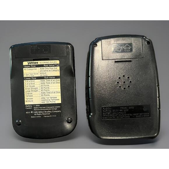 1995 Milton Bradley Electronic Handheld Yahtzee Game & World Class Golf UNTESTED - Picture 2 of 2